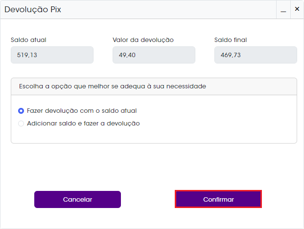 Como fazer a devolução do valor de uma transação com o status ...